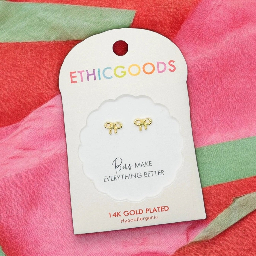 Bow Tiny Stud Kids Earrings - ETHICGOODS