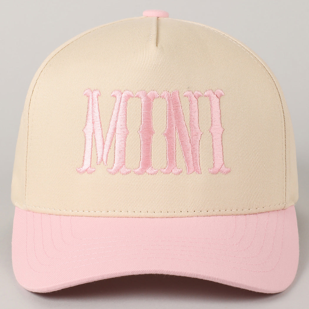 Mini Lettering Embroidery Two-Tone Baseball Cap For Kids