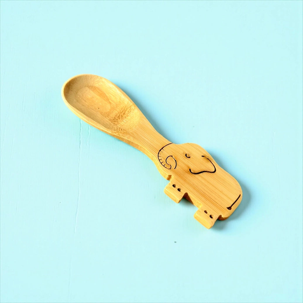Bamboo Animal Kids & Toddler Utensils - Elephant Spoon - Bamboo Switch