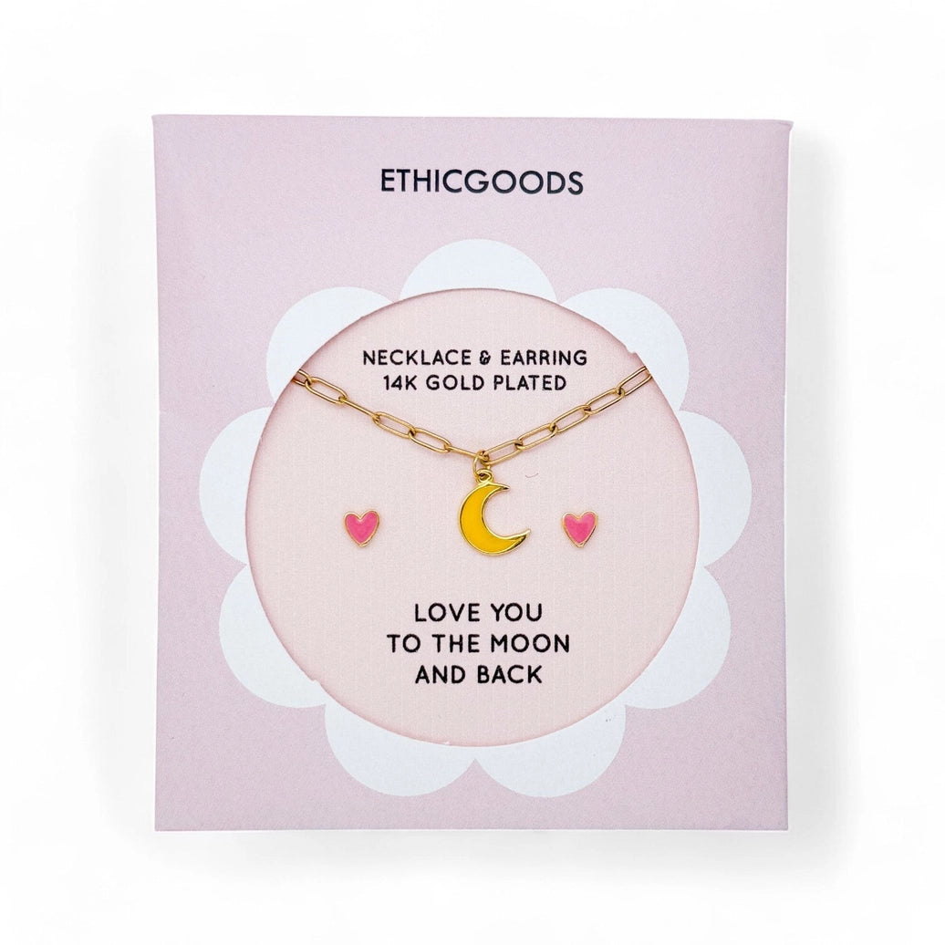To the Moon & Back Kids Necklace and Earring Set - ETHICGOODS