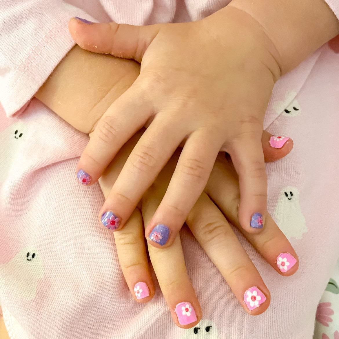 Adorable Patterned Nails for Tiny Hands